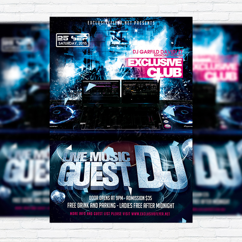 111-430.jpg Guest DJ - Premium Flyer Template + Facebook Cover - Image 1