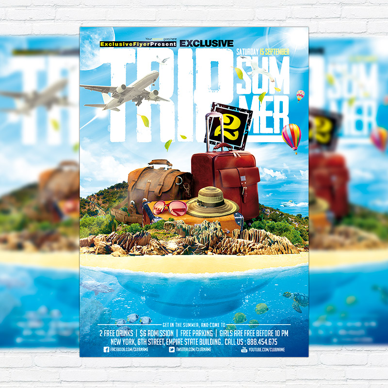 111-436.jpg Trip 2 Summer - Premium Flyer Template + Facebook Cover - Image 1