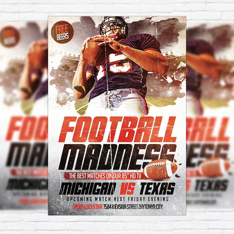 111-438.jpg Football Madness - Premium Flyer Template + Facebook Cover - Image 1