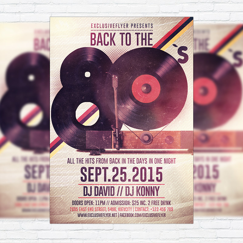 111-442.jpg Retro Party - Premium Flyer Template + Facebook Cover - Image 1