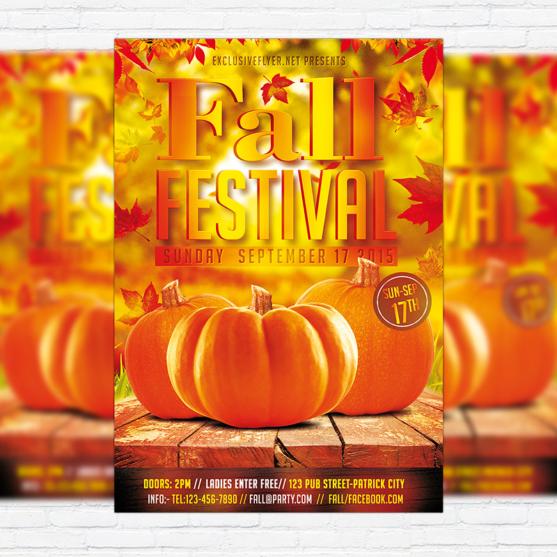 111-449.jpg Autumn/Fall Festival - Premium Flyer Template + Facebook Cover - Image 1