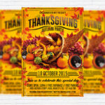Thanksgiving Autumn Party - Premium Flyer Template + Facebook Cover