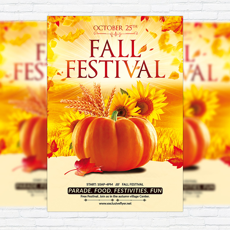 111-455.jpg Fall Festival Party - Premium Flyer Template + Facebook Cover - Image 1