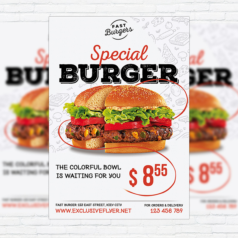 111-459.jpg Special Burger - Premium Flyer Template + Facebook Cover - Image 1
