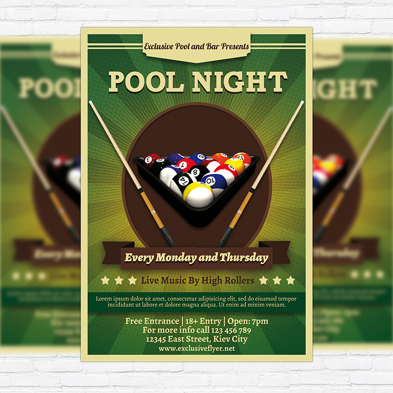 111-464.jpg Pool Night - Premium Flyer Template + Facebook Cover - Image 1