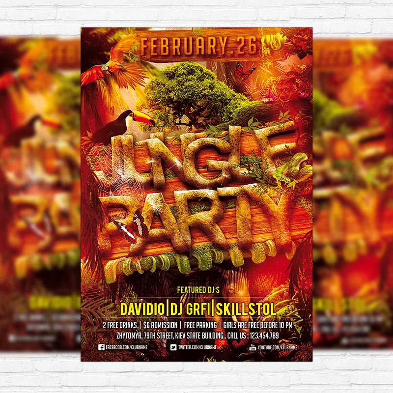 111110.jpg Jungle Party - Premium PSD Flyer Template - Image 1