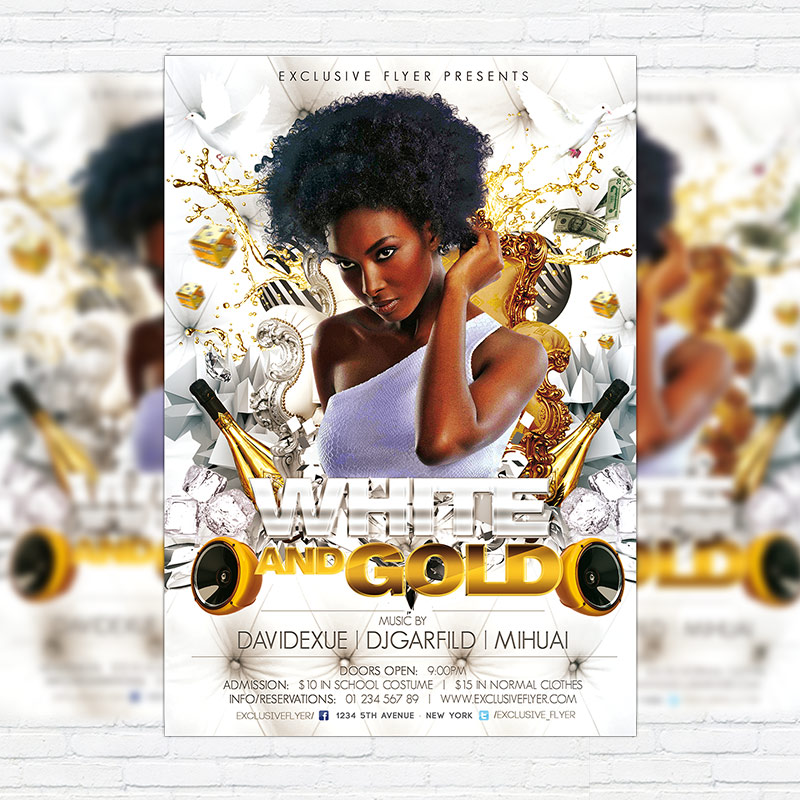 111111.jpg White and Gold Party - Premium PSD Flyer Template - Image 1