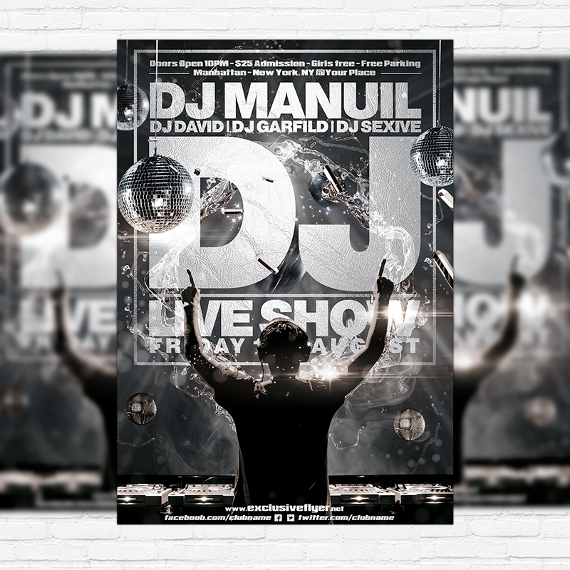 1111110.jpg DJ Live Show - Premium Flyer Template + Facebook Cover - Image 1