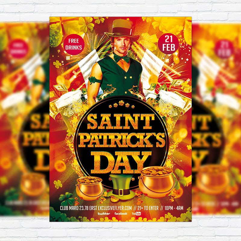 111138.jpg Saint Patrick`s Day - Premium PSD Flyer Template - Image 1