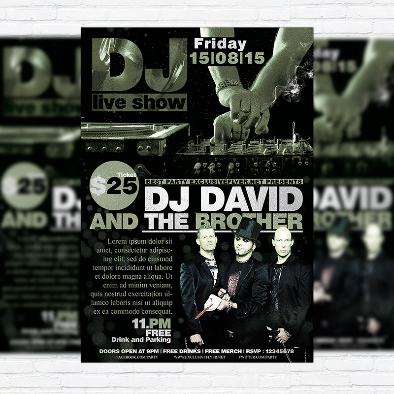 1111410.jpg DJ Live Show Vol2 - Premium Flyer Template + Facebook Cover - Image 1