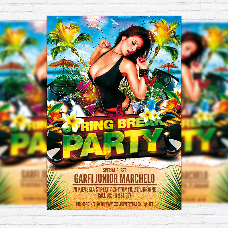 111148.jpg Spring Break Party - Premium PSD Flyer Template - Image 1