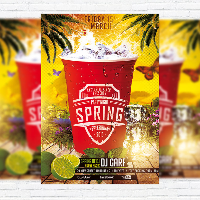 111149.jpg Spring Party Night - Premium PSD Flyer Template - Image 1