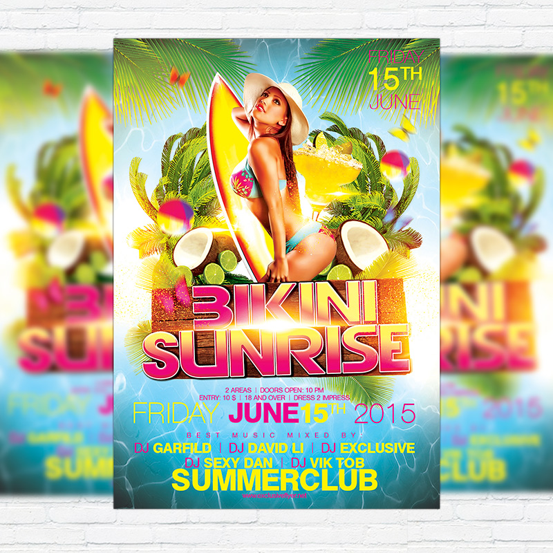 111150.jpg Bikini Sunrise - Premium Flyer Template + Facebook cover - Image 1