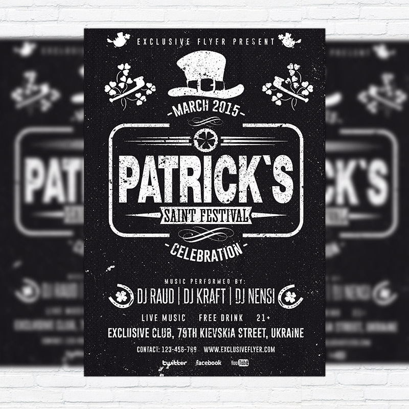 111154.jpg Patrick's Saint Festival - Premium PSD Flyer Template - Image 1