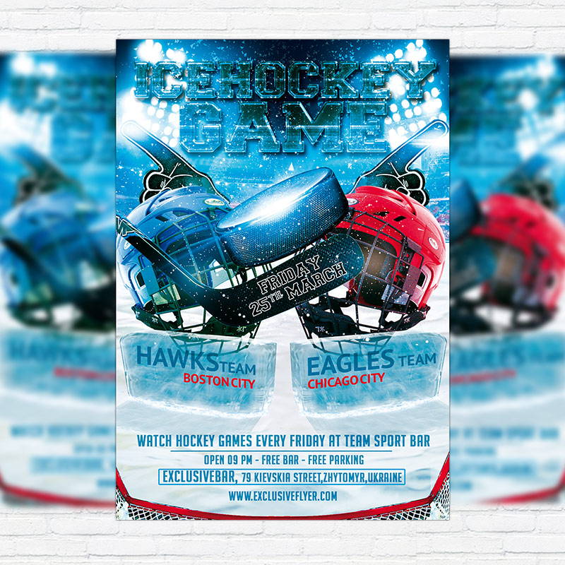 111165.jpg Ice Hockey Game - Premium PSD Flyer Template - Image 1