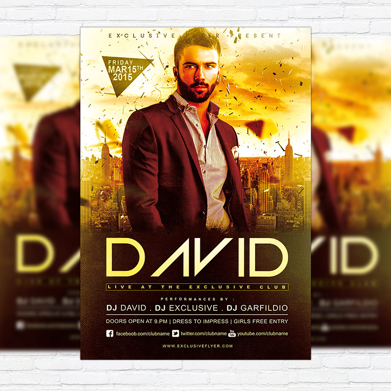 111167.jpg Special Guest Dj David - Premium PSD Flyer Template - Image 1