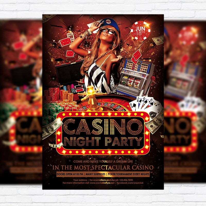 1111711.jpg Casino Night Party - Premium Flyer Template + Facebook Cover - Image 1