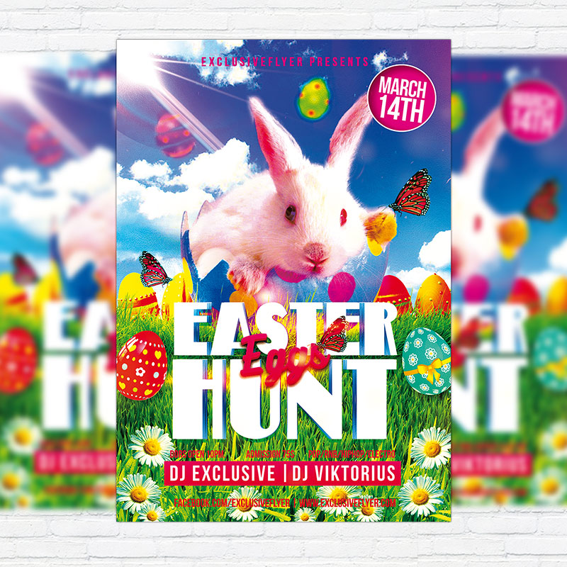 111174.jpg Easter Eggs Hunt - Premium Flyer Template + Facebook Cover - Image 1