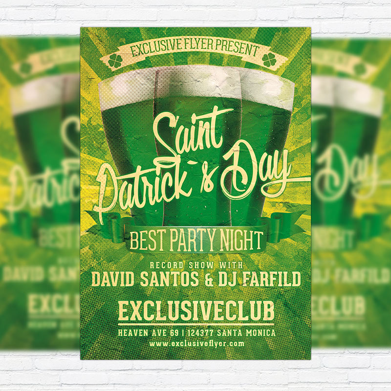 111175.jpg Retro St. Patrick's Day - Premium Flyer Template + Facebook Cover - Image 1