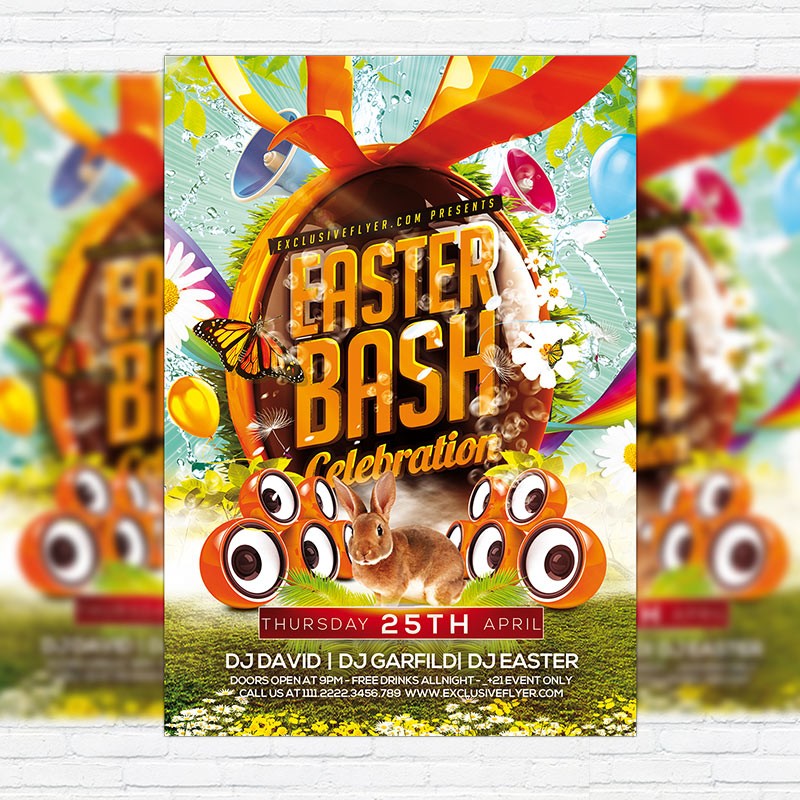 111188.jpg Easter Bash - Premium Flyer Template + Facebook Cover - Image 1