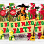 5 de Mayo Party - Premium Flyer Template + Facebook Cover