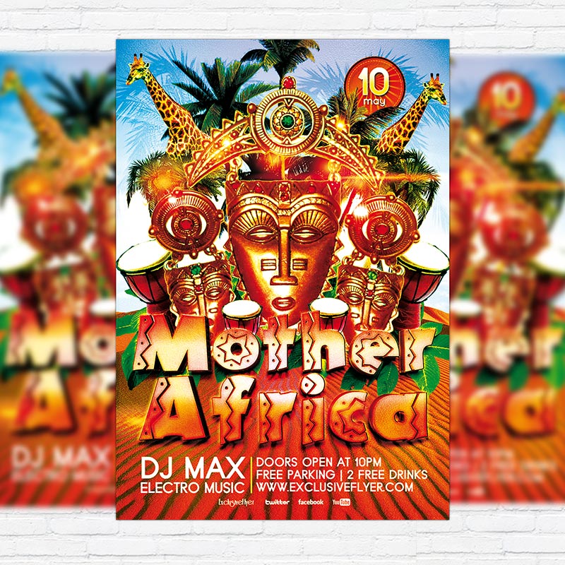 111204.jpg Mother Africa Party - Premium Flyer Template + Facebook Cover - Image 1
