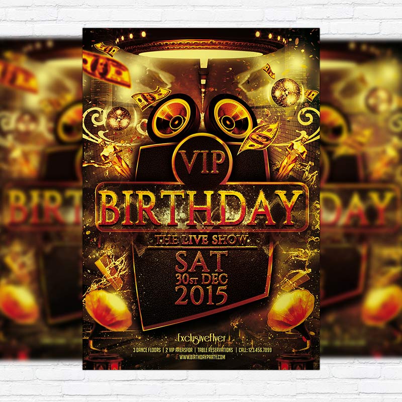 11121.jpg Vip Birthday - Premium PSD Flyer Template - Image 1