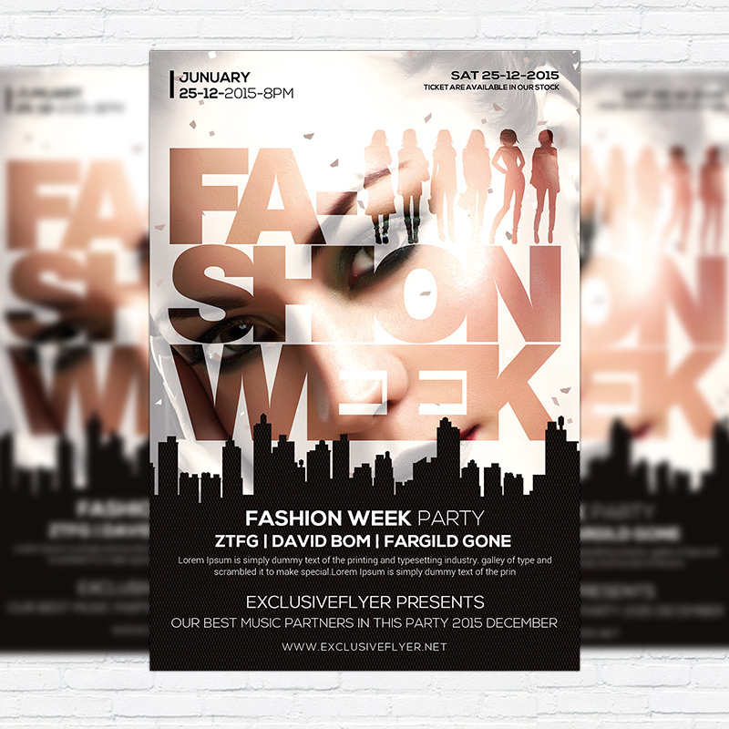 111261.jpg Fashion Week - Premium Flyer Template + Facebook Cover - Image 1
