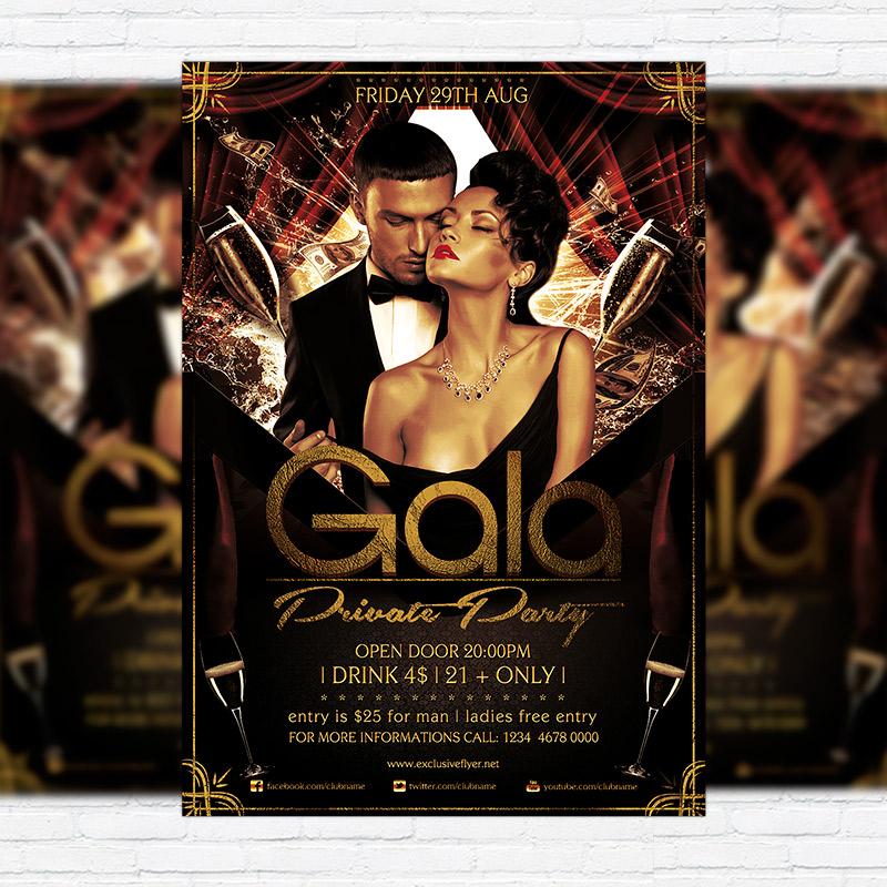 111273.jpg Gala Private Party - Premium Flyer Template + Facebook Cover - Image 1