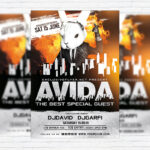 Special Guest Dj Avida - Premium Flyer Template + Facebook Cover