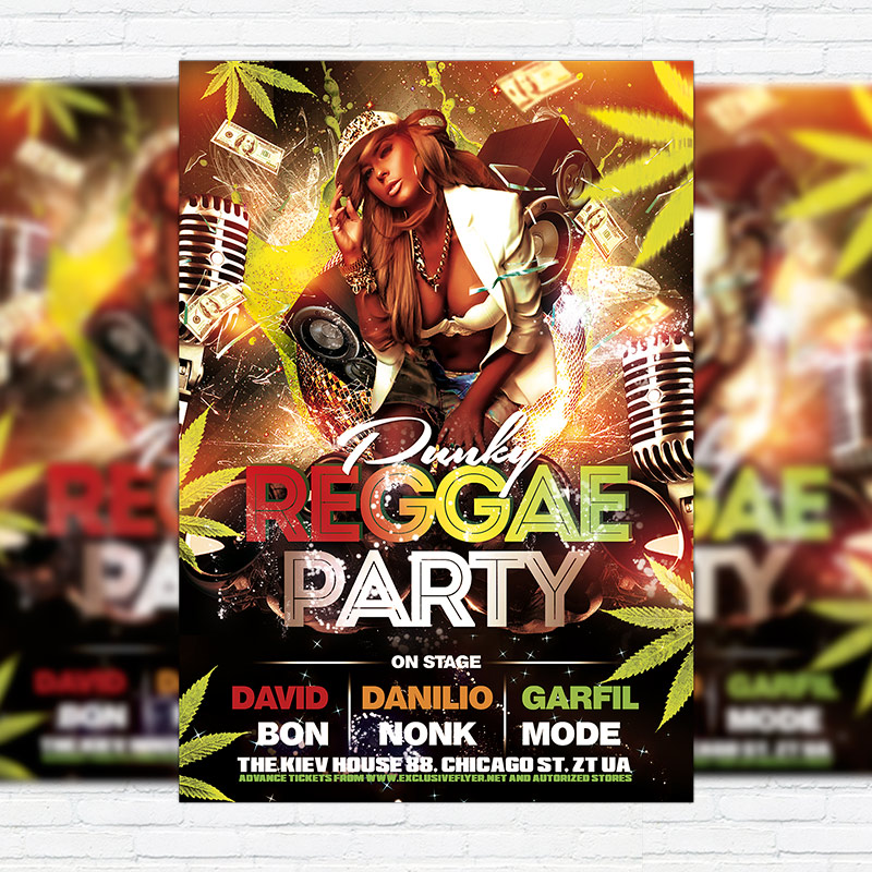 111292.jpg Reggae Party - Premium Flyer Template + Facebook Cover - Image 1