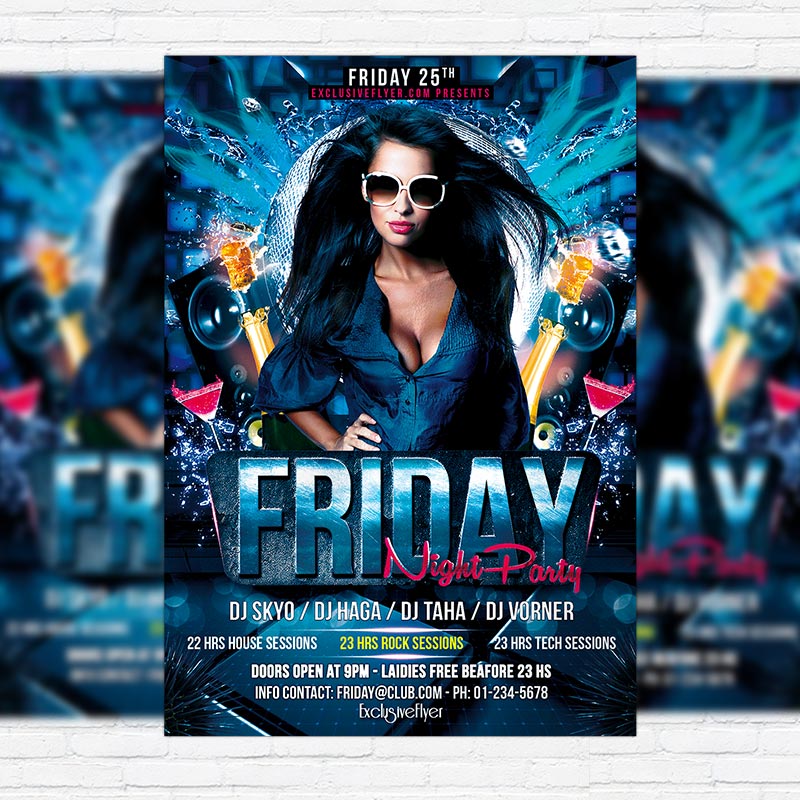 11134.jpg Friday Night Party - Premium PSD Flyer Template - Image 1