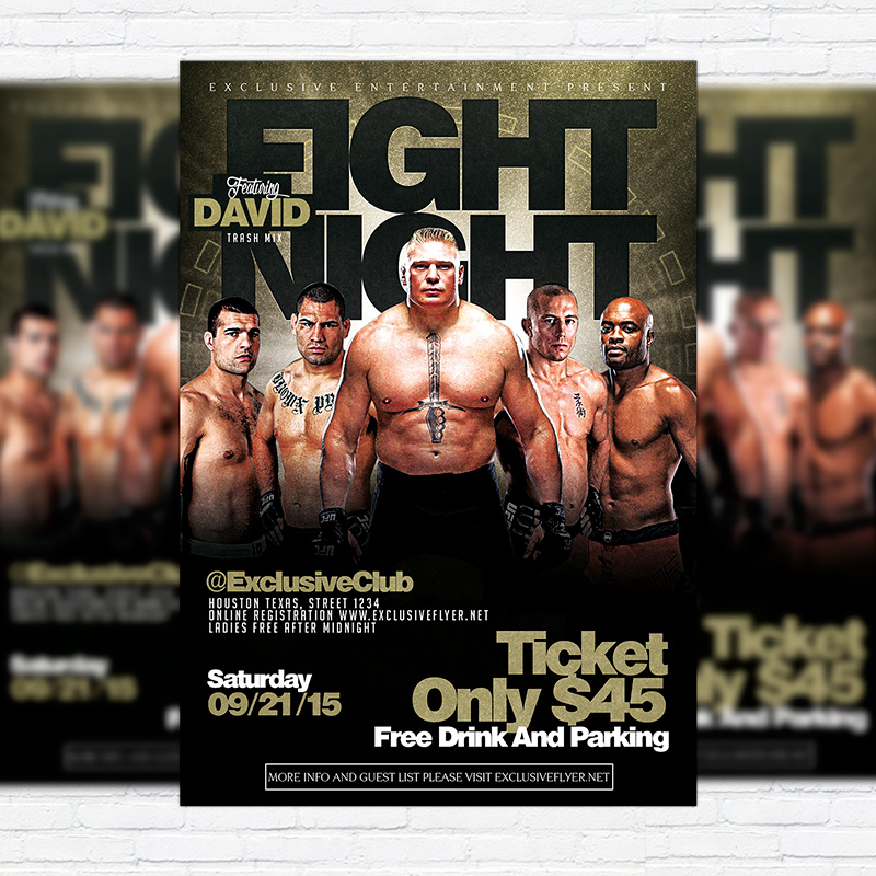 111343.jpg Fight Night Vol.2 - Premium Flyer Template + Facebook Cover - Image 1