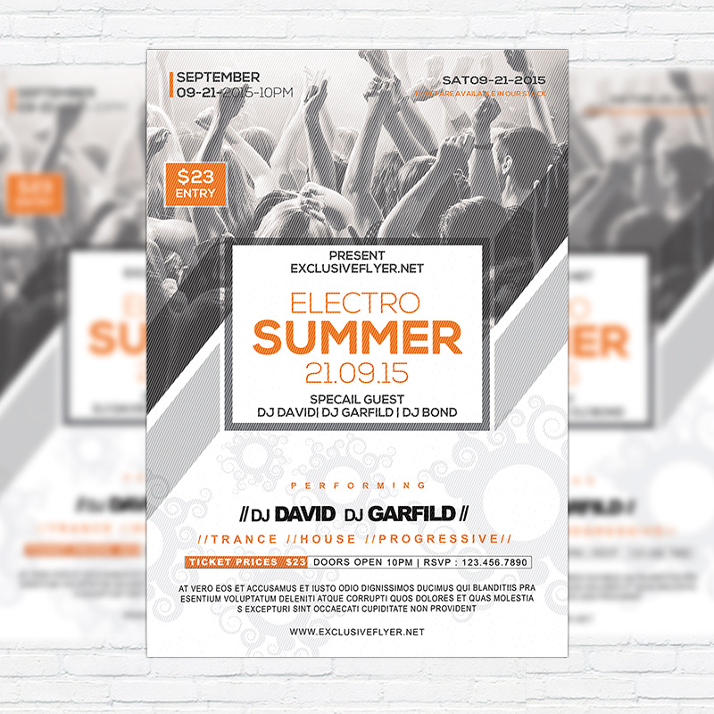 111353.jpg Electro Summer - Premium Flyer Template + Facebook Cover - Image 1