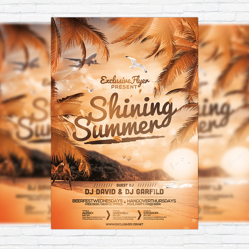 111361.jpg Shining Summer - Premium Flyer Template + Facebook Cover - Image 1