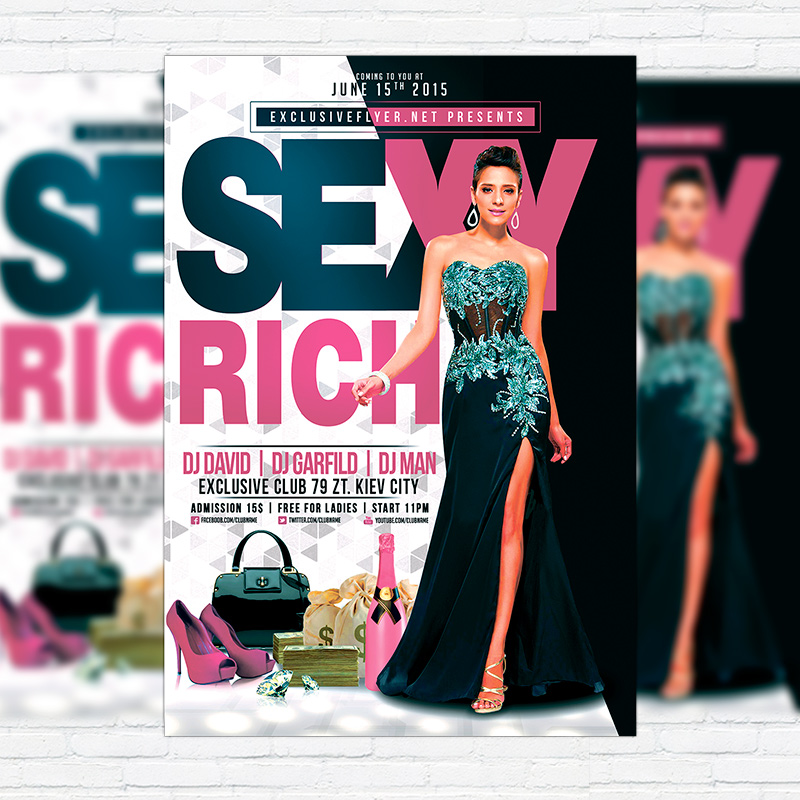 11138.jpg Sexy Rich - Premium Flyer Template + Facebook Cover - Image 1