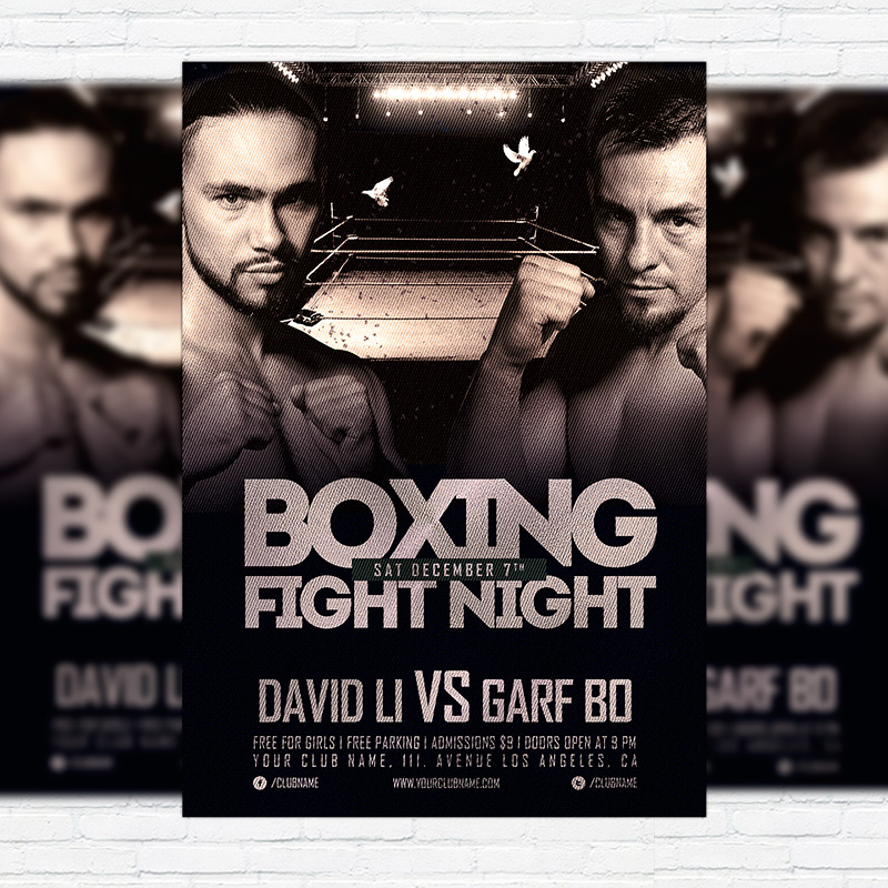 111410.jpg Boxing Fight Night - Premium Flyer Template + Facebook Cover - Image 1