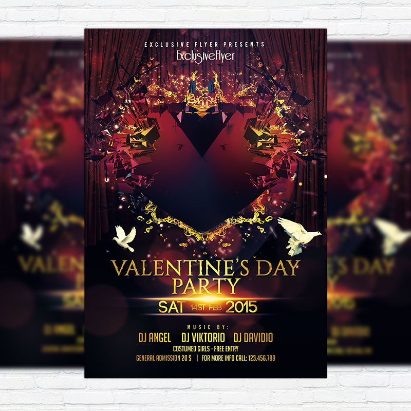 11143.jpg Valentine`s Day Party - Premium PSD Flyer Template - Image 1