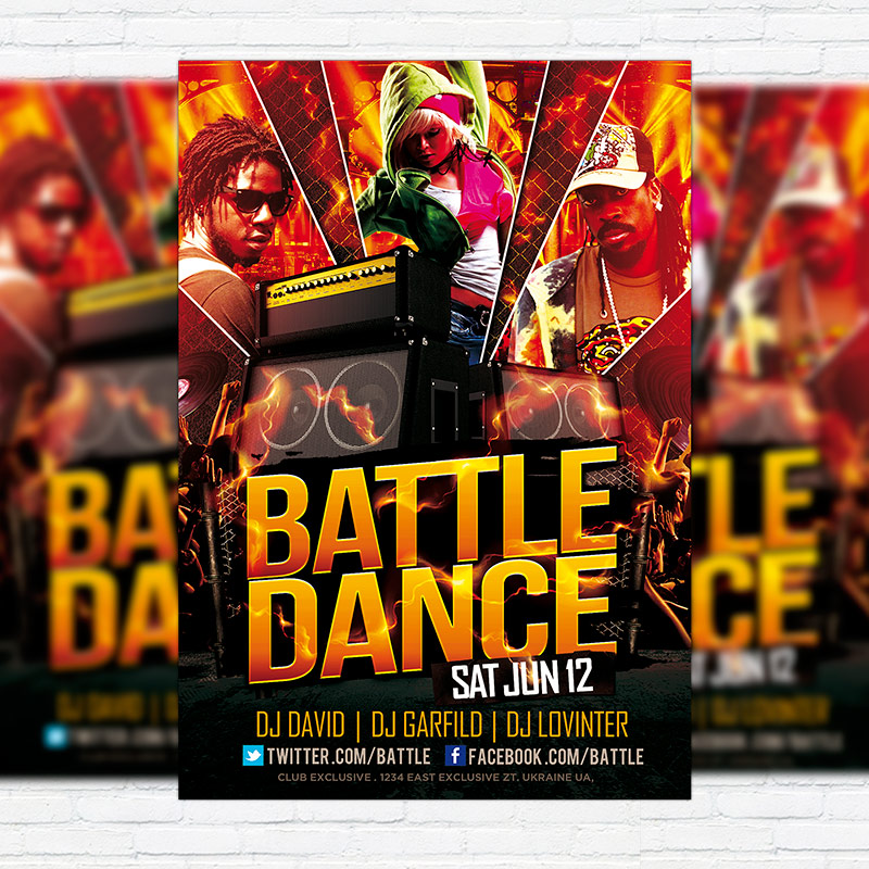 11145.jpg Battle Dance - Premium Flyer Template + Facebook Cover - Image 1
