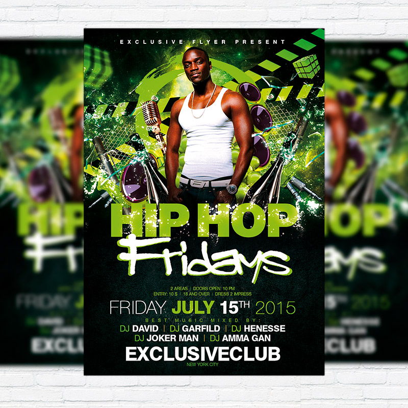 111461.jpg Hip Hop Fridays - Premium Flyer Template + Facebook Cover - Image 1