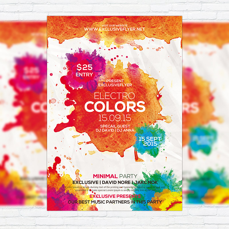 111482.jpg Electro Colors - Premium Flyer Template + Facebook Cover - Image 1