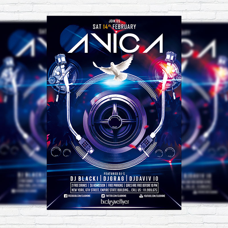 11154.jpg Glowing Night - Premium PSD Flyer Template - Image 1