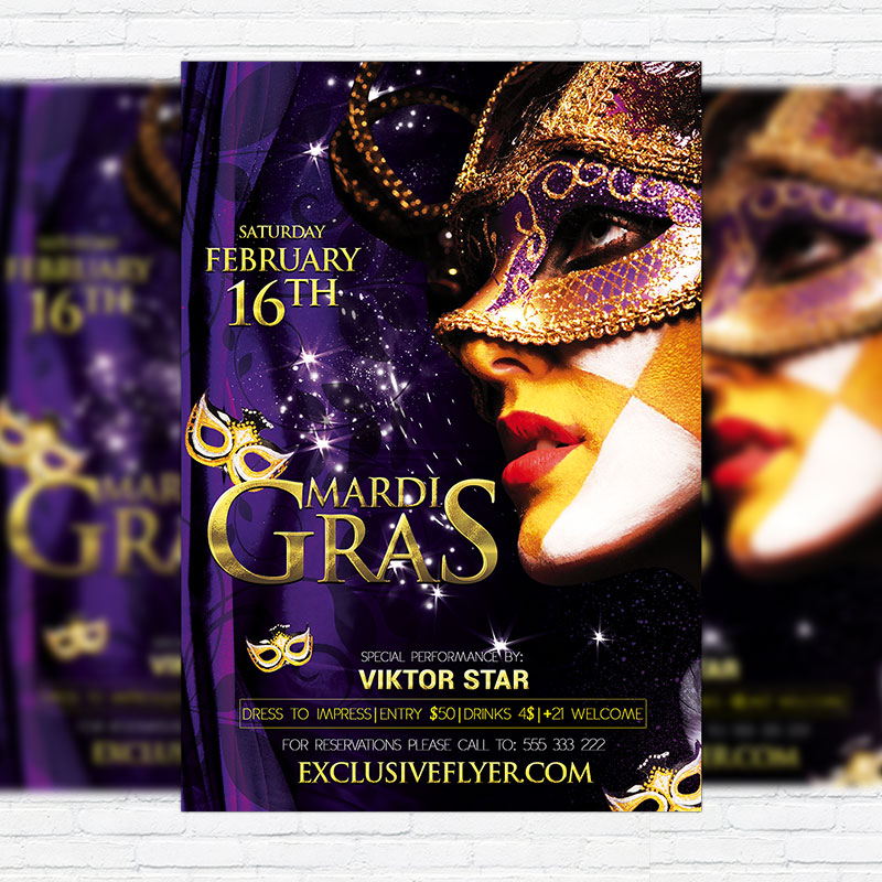 11165.jpg Mardi Gras / Carnival - Premium PSD Flyer Template - Image 1