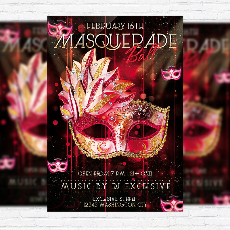 11178.jpg Masquerade Ball - Premium PSD Flyer Template - Image 1