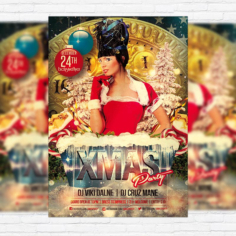1118.jpg Xmas Party Night - Premium PSD Flyer Template - Image 1
