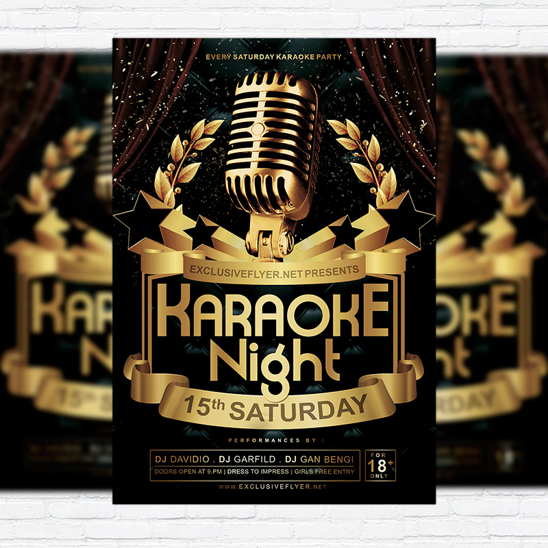 11182.jpg Karaoke Night Vol.2 - Premium Flyer Template + Facebook Cover - Image 1