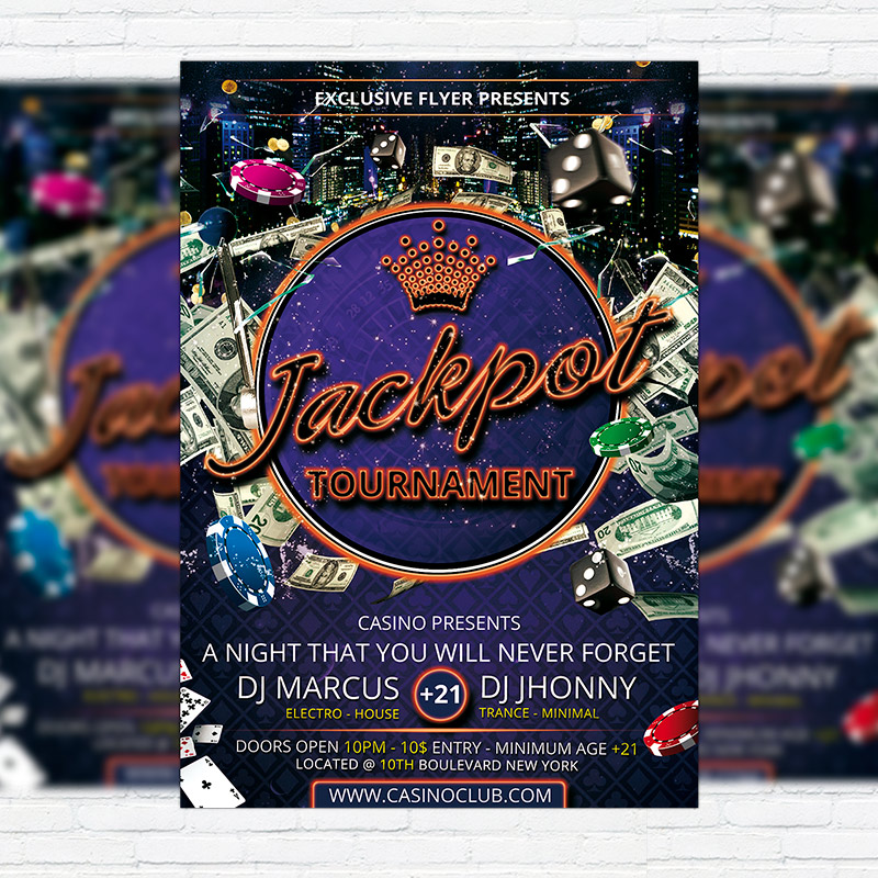 11192.jpg Jackpot Tournament - Premium Flyer Template + Facebook Cover - Image 1