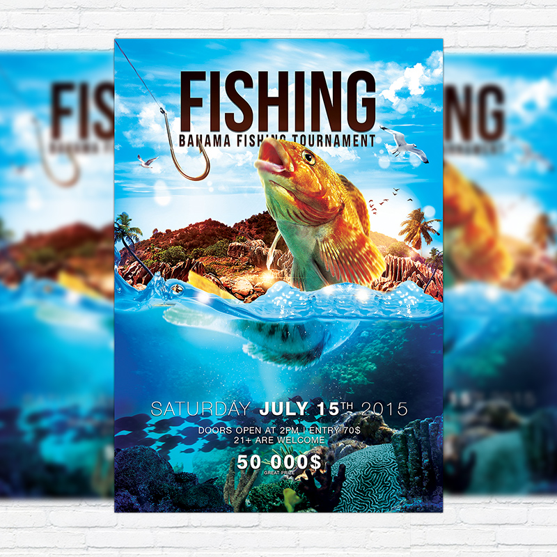 114.jpg Fishing - Premium PSD Flyer Template + Facebook Cover - Image 1