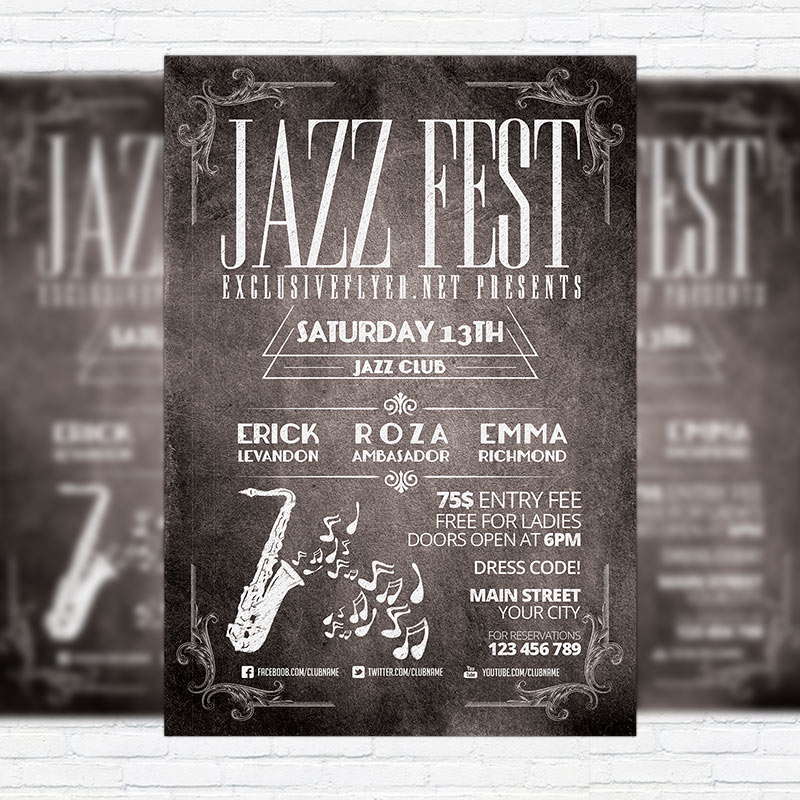 141.jpg Jazz Fest - Premium PSD Flyer Template - Image 1