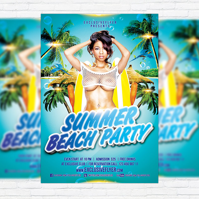 Summer-premium-flyer-template-facebook-cover-1.jpg Summer - Premium Flyer Template + Facebook Cover - Image 1